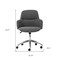 Homeroots Dark Gray and Silver Aluminum and Fabric Adjustable Swivel Rolling Conference Office Chair 544973 - alternate 3