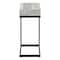 Homeroots 10.25" X 15.75" X 24.5" Grey Finish Drawer And Black Metal Accent Table 333188 - alternate 2