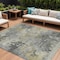 Homeroots 9' X 12' Pewter Charcoal And Gold Abstract Washable Indoor Outdoor Area Rug 630883 - alternate 1