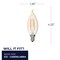 Bulbrite 25W Dimmable CA10 (E12) Candelabra Scrw Bse Amber Lght LED Filament Bulb, Antique thread, 2100K, 4PK 861407 - alternate 3