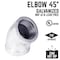 B & K 1-1/4 in. FIP each X 1-1/4 in. D FIP Galvanized Malleable Iron 45 Degree Elbow 311UE45-114 - alternate 3