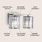 Jonathan Y Coco Prism Vintage 13.5" 2-Light Metal/Glass Classic Glam LED Vanity Light, Chrome JYL3553A - alternate 4