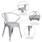 Flash Furniture Silver Metal Indoor-Outdoor Chair with Arms, PK4 4-CH-31270-SIL-GG - alternate 4
