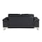 Homeroots 73in Black and Silver Italian Leather Loveseat 720504 - alternate 4