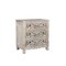Homeroots 30" Distressed Gray Three Drawer Floral Carved Solid Wood Nightstand 521195 - alternate 1