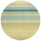 Homeroots 8' Yellow Denim Blue And Sky Blue Round Striped Washable Indoor Outdoor Area Rug 614859 - alternate 3
