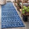 Jonathan Y Moroccan HYPE Boho Vintage Diamond Blue/White 2 ft. x 10 ft. Runner Rug MOH101A-210 - alternate 1