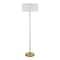 Homeroots 61" Brass Two Light Floor Lamp With White Frosted Glass Drum Shade 523570 - alternate 1