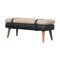 Homeroots 35in Dark Olive Green and Brown Genuine Leather and Solid Wood Upholstered Bench 723426 - alternate 4