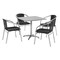 Flash Furniture Square Table Set, Aluminum, Plastic, Rattan, Stainless Steel, Grey TLH-ALUM-32SQ-020BKCHR4-GG - alternate 1