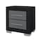 Homeroots 23" Black And Gray Wood Square Two Drawer Nightstand 643690 - alternate 6