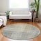 Homeroots 8' Taupe Beige And Brown Round Abstract Washable Indoor Outdoor Area Rug 588440 - alternate 3