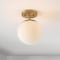 Jonathan Y Marcel Bistro 7.75" 1-Light Bohemian Farmhouse Iron/Frosted Glass LED Semi Flush Mount, Brass Gold/Wh JYL7499A - alternate 2
