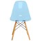 Leisuremod Dover Plastic Dining Side Chair with Wooden Legs, Transparent Blue, 4PK EP19TBU4 - alternate 4