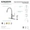 Kingston Brass Single-Handle Kitchen Faucet with Brass Side Sprayer, Brushed Brass KS2437KL - alternate 2