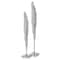 Homeroots Set of Two Silver Aluminum Tall Feather Tabletop Sculptures, 2PK 354649 - alternate 1