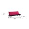 Homeroots 66" Pink Fabric Sofa With Black Legs 285670 - alternate 2