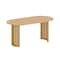 Homeroots 66" Natural Solid Wood Double Pedestal Base Oval Dining Table 712860 - alternate 2