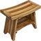 Homeroots 24" Natural Teak Rectangular Shower Bench With Shelf 376728 - alternate 3