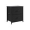 Homeroots 12" Black Fabric Metal And Wood Two Drawer Dresser 635734 - alternate 1