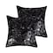 Homeroots Set of Two 18" Black and Silver Chevron Cowhide Throw Pillows with Glitter, 2PK 544581 - alternate 4
