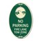 Signmission Fire Lane Tow Zone with Graphic, 12 Inch X 18 Inch Architectural Oval, Heavy Gauge Aluminum A-OV-G-1218-23980 - alternate 1
