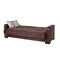Homeroots 87" Brown Microfiber Convertible Futon Sleeper Sofa And Toss Pillows With Storage 607100 - alternate 4