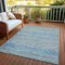 Homeroots 8' X 10' Blue And Charcoal Striped Washable Indoor Outdoor Area Rug 615659 - alternate 3