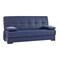 Homeroots 75" Blue Faux Leather Sleeper Sofa And Toss Pillows With Brown Legs 607185 - alternate 1