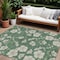 Homeroots 9' X 12' Sage And Ivory Floral Washable Indoor Outdoor Area Rug 600052 - alternate 1