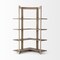 Homeroots 72" Brown Distressed Solid Wood Four Tier Corner Bookcase 392222 - alternate 3