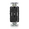 Leviton DPl Dup Rec 15A 125V 2MCtrl Self-Gr Blk 16252-2PE - alternate 1