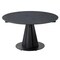 Homeroots 51" Black Stone and Metal Self-Storing Leaf Pedestal Base Round Top Extendable Dining Table 555192 - alternate 1