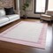 Homeroots 9' X 12' Pink And Ivory Striped Washable Indoor Outdoor Area Rug 610496 - alternate 4