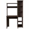 Homeroots 39" Dark Brown Wood Writing Desk and Bookshelf Set 535146 - alternate 1