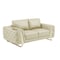 Homeroots 71in Cream and Gold Italian Leather Loveseat 720470 - alternate 3