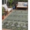 Homeroots 5' X 8' Fern Green Taupe And Ivory Tribal Washable Indoor Outdoor Area Rug 615411 - alternate 1