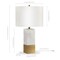 Homeroots 21" Gold and White Marble Table Lamp With White Drum Shade 524411 - alternate 2