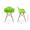 Homeroots Green And Natural Heavy Duty Plastic And Solid Wood Dining Arm Chair 520281 - alternate 2