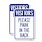 Signmission Visitors Please Park in the Back, 12'' X 18'' 2 Signs, Heavy Gauge Aluminum, 2PK A-1218-2PACK-22719 - alternate 1