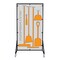 5S Supplies 5S Housekeeping Shadow Board Broom Station Version 8- Gray Board / Orange Shadows  With Broom HSB-V8-GRAY/ORANGE-KIT - alternate 1