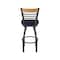 Holland Bar Stool Co Eleanor 30in Swivel Bar Stool with Pewter Finish, Medium Back and Canter Twilight Seat 880 - alternate 4