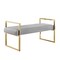 Homeroots 48" Gray and Gold Velvet Upholstered Bench 530648 - alternate 4