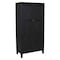 Homeroots 36in Graphite Solid Wood Accent Cabinet With Two Doors 620848 - alternate 2