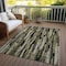 Homeroots 3' X 5' Brown Black And Green Striped Washable Indoor Outdoor Area Rug 603209 - alternate 2