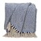 Homeroots Blue and Beige Woven Handloom Throw with Tassels 476218 - alternate 3