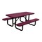 Leisure Craft 6' Standard Picnic Table, Perforated Metal, Portable, Burgundy T6XPP-PERF-BURGUNDY - alternate 1