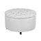 Niche Knight 28 in Large Round Pintucked Storage Ottoman with Lift off lid - White N6270WH - alternate 1