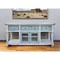 Homeroots 70" Blue and White Solid Wood Open shelving Distressed TV Stand 528735 - alternate 1