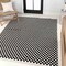 Jonathan Y Finn High-Low Modern Minimalist Checkered Monotone Black/White 3 ft. x 5 ft. Area Rug SCN108B-3 - alternate 2